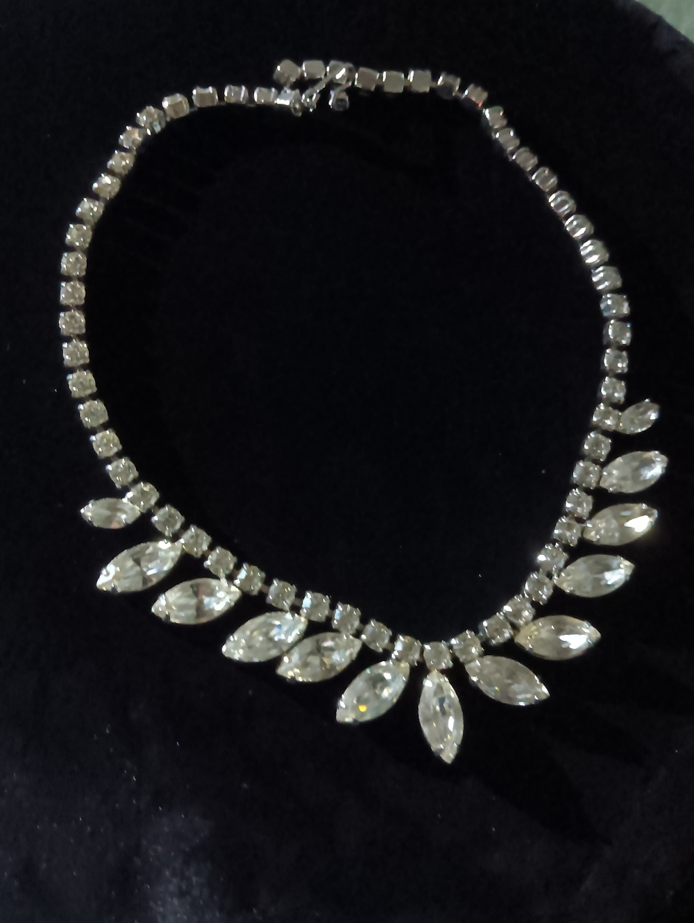 Gale Signed Clear Glass  Rhinestone Choker